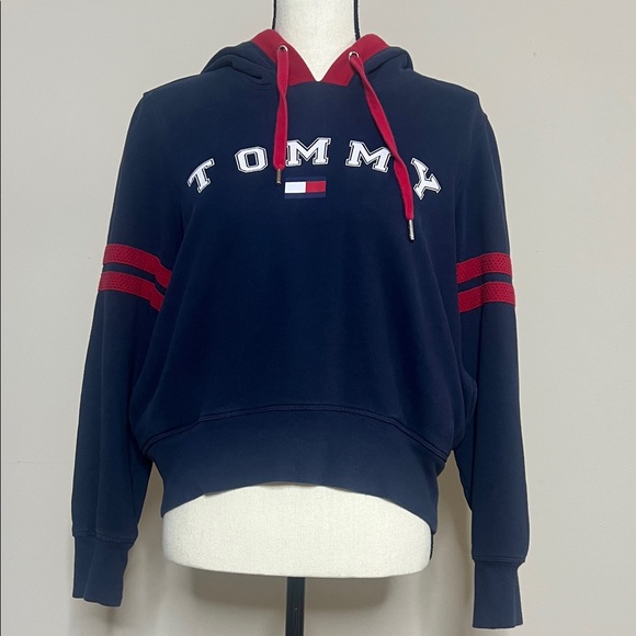 Tommy Hilfiger Tops - Tommy Hilfiger Dark Blue Sweatshirt with Red Details